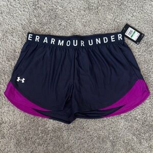 Under Armour Women's gray and purple Athletic Shorts